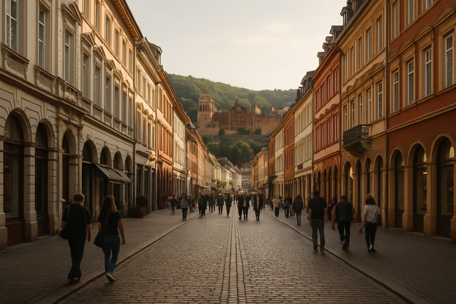Heidelberg Altstadt mit Schloss und Neckar – Wirtschaftsstandort