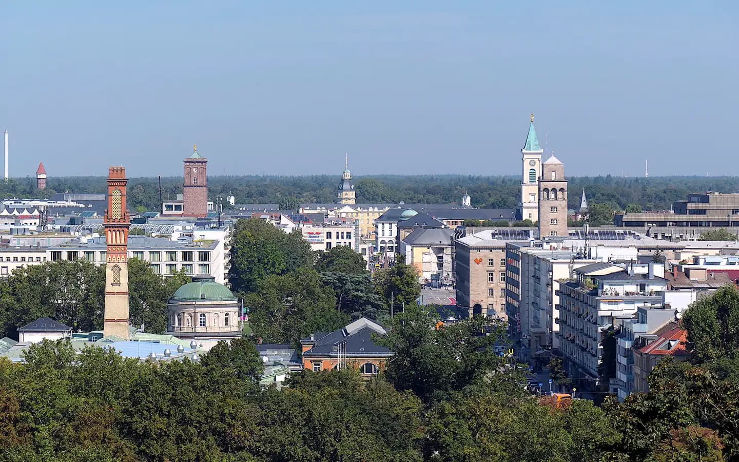 Blick vom Lauterberg auf Karlsruhe und das Schloss
