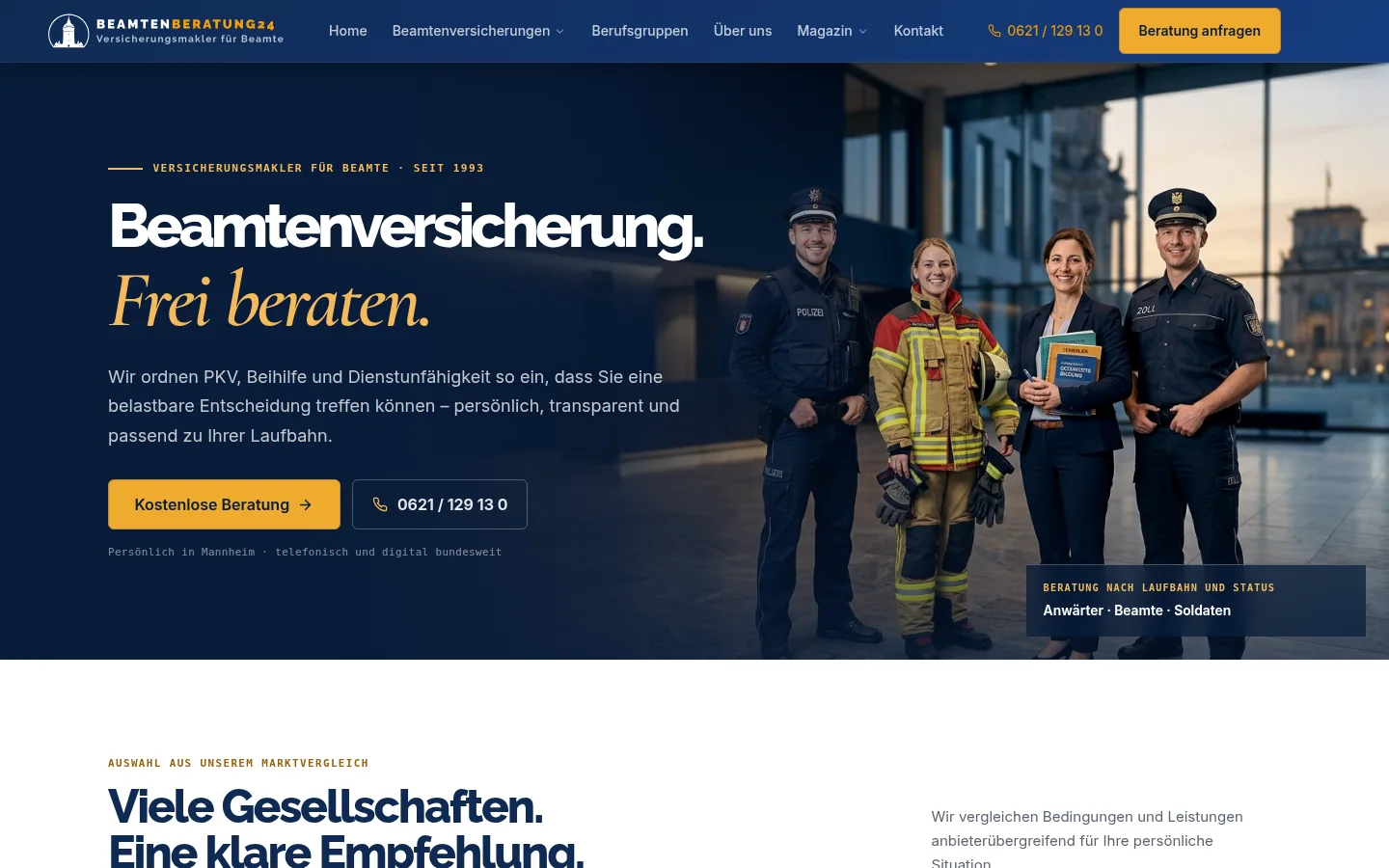 Öffentliche Website von Beamten-Beratung24
