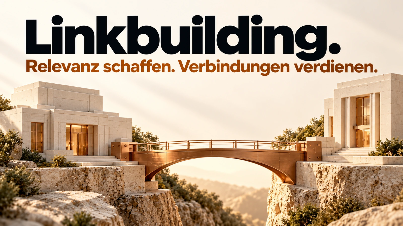 Illustration: Eine Kupferbrücke verbindet zwei unterschiedliche redaktionelle Gebäude.