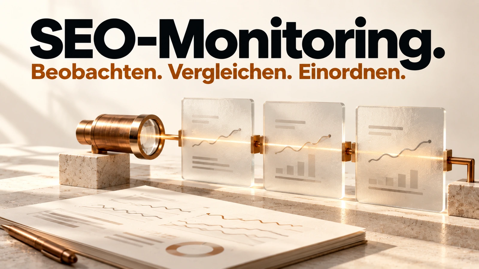 Illustration: Ein Messinstrument untersucht mehrere zeitlich aufeinanderfolgende Beobachtungen einer Website.